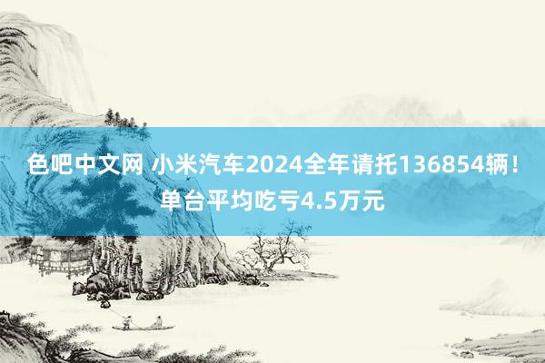 色吧中文网 小米汽车2024全年请托136854辆！单台平均吃亏4.5万元